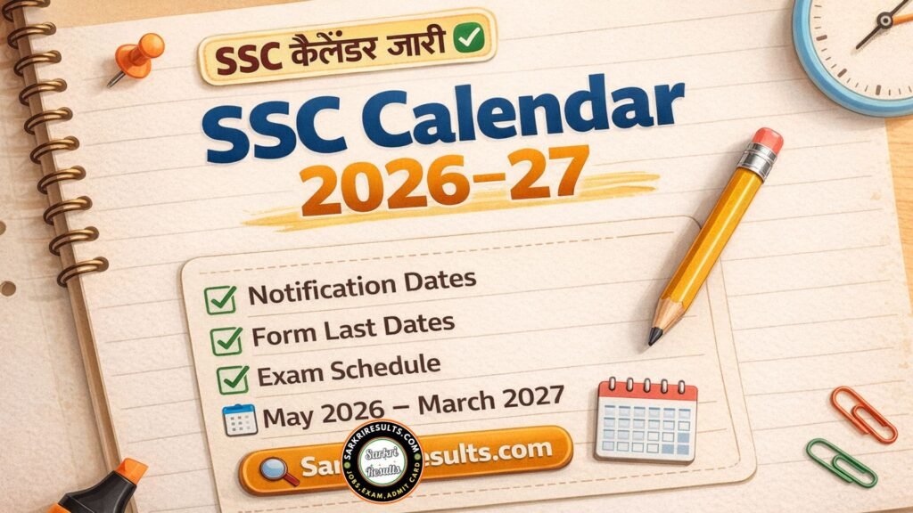 SSC Exam Calendar 2026–27 Released: 1 ssc calender 2026
